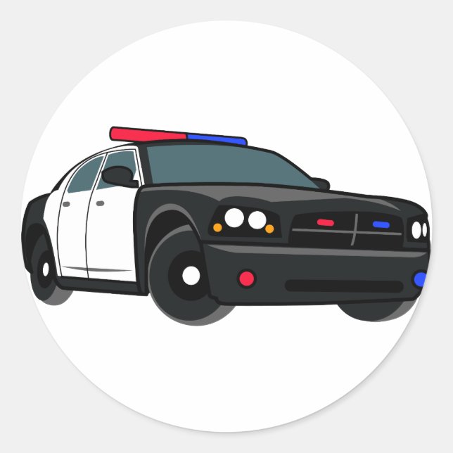 Police Car Classic Round Sticker (Front)