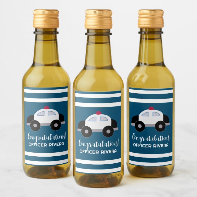 Police Car Cop Law Enforcement Police Officer Wine Label (Bottles)