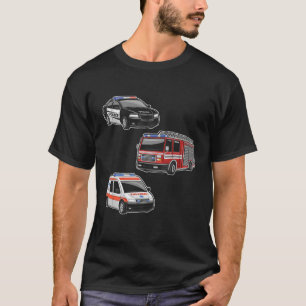 Police Car Fire Truck Ambulance First Responders C T-Shirt