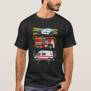Police Car Fire Truck Ambulance First Responders T-Shirt