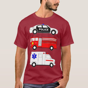 Police Car Fire Truck Ambulance First Responders T-Shirt