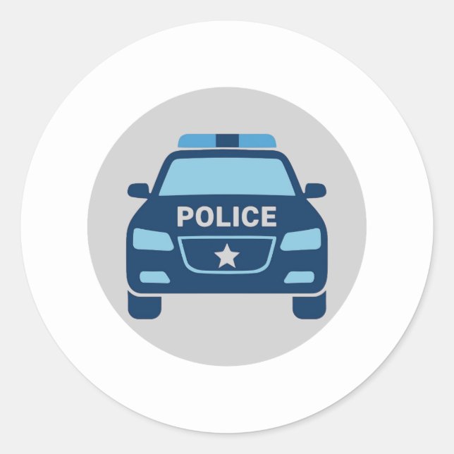 Police Car Front View Sticker (Front)