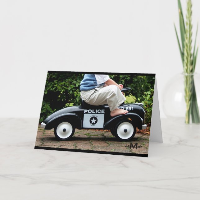 Police Car Greeting Card (Front)