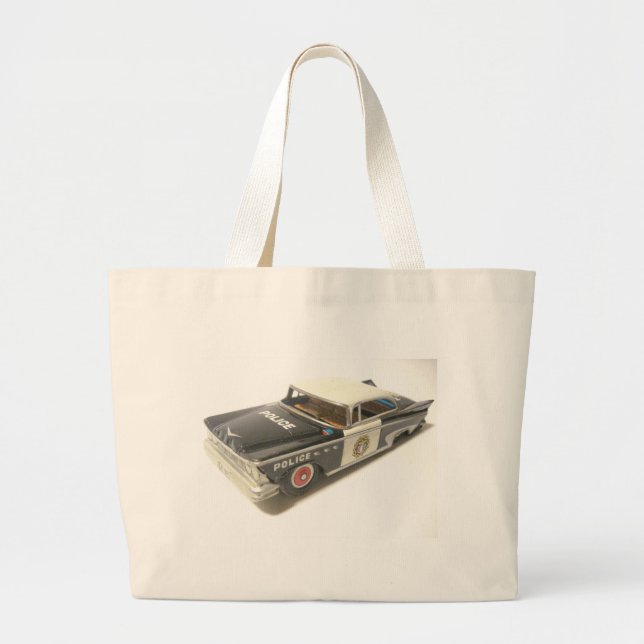 Police Car Large Tote Bag (Front)