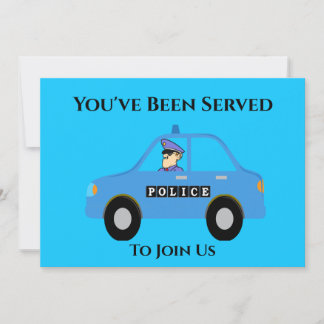 Police Car Officer Retirement Invitation