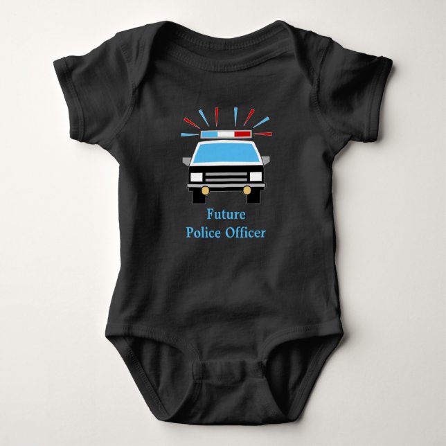 Police Car | Personalised | Future Police Officer Baby Bodysuit (Front)