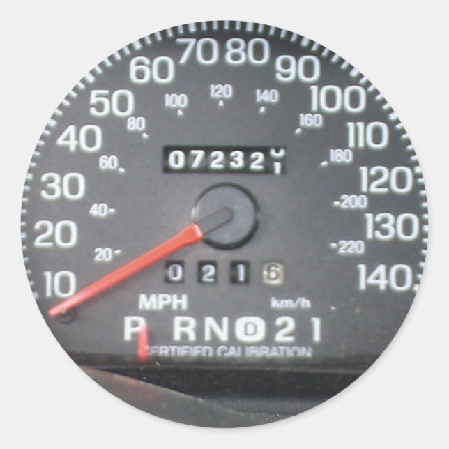 Police Car Speedometer  Classic Round Sticker (Front)