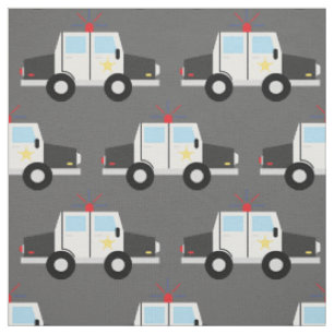 Police Cars Cute Kids Vehicles Boys Fabric