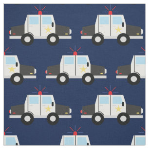 Police Cars Cute Kids Vehicles Boys Fabric