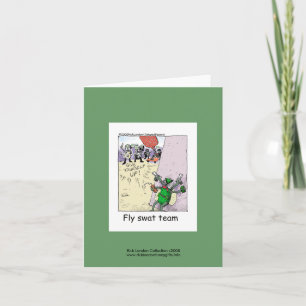 Police Cartoon Fly Swat Team On A Note Card