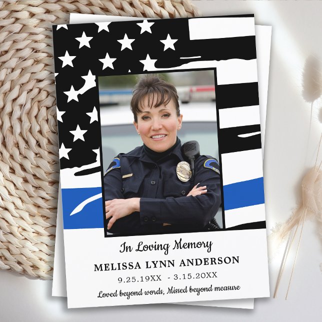 Police Celebration Of Life Memorial Thin Blue Line Invitation (Creator Uploaded)