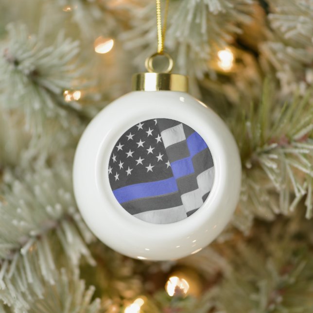 Police Ceramic Ball Christmas Ornament (Tree)