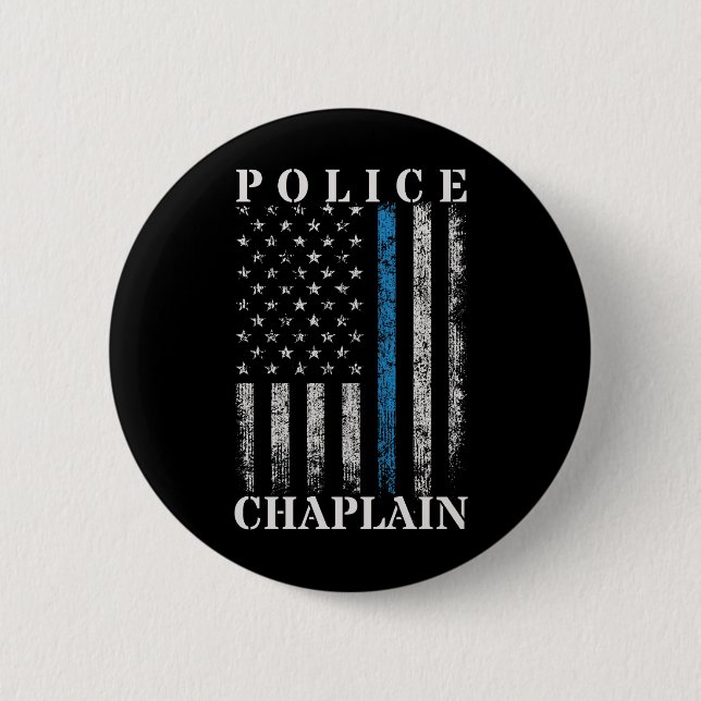 Police Chaplain American Flag 6 Cm Round Badge (Front)