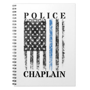 Police Chaplain American USA Flag Notebook