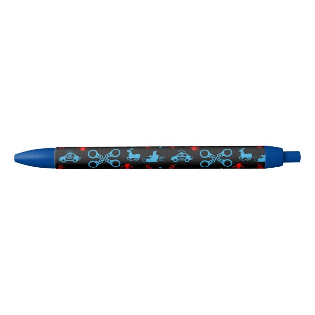 Police Christmas Decorative Black Ink Pen (Front)