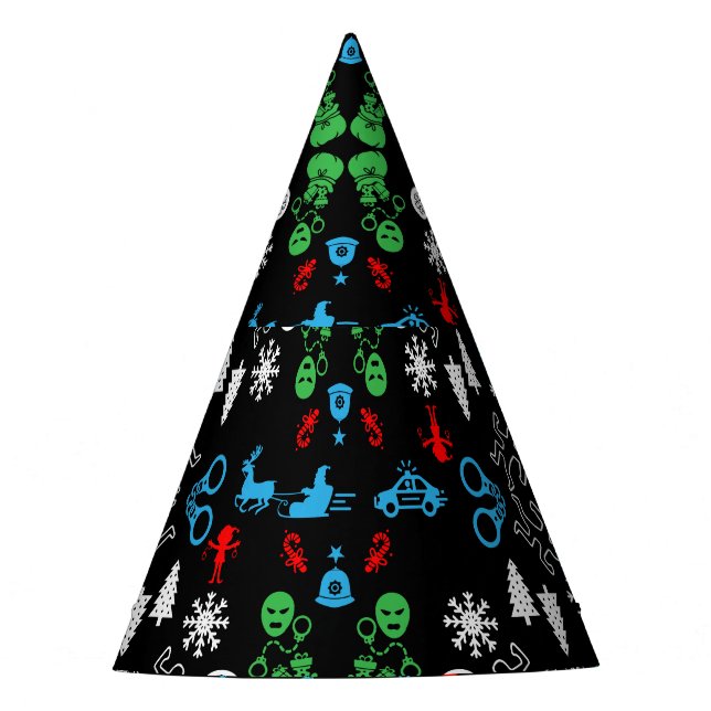 Police Christmas Decorative Party Hat (Front)