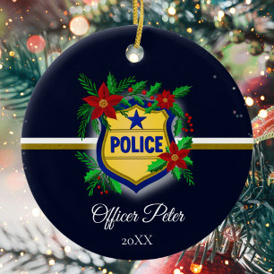 Police Christmas Elegant Holiday Party Ceramic Tree Decoration