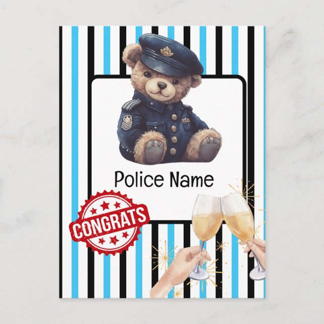 Police Congratulations  Postcard (Front)