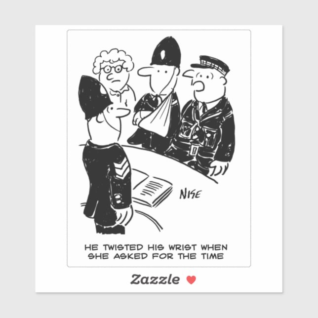 Police Constable Wrist Injury Cartoon. (Sheet)