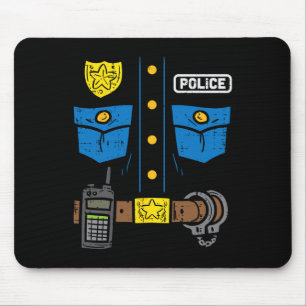 Police Costume Funny Cop Law Enforcement Men Boys Mouse Pad