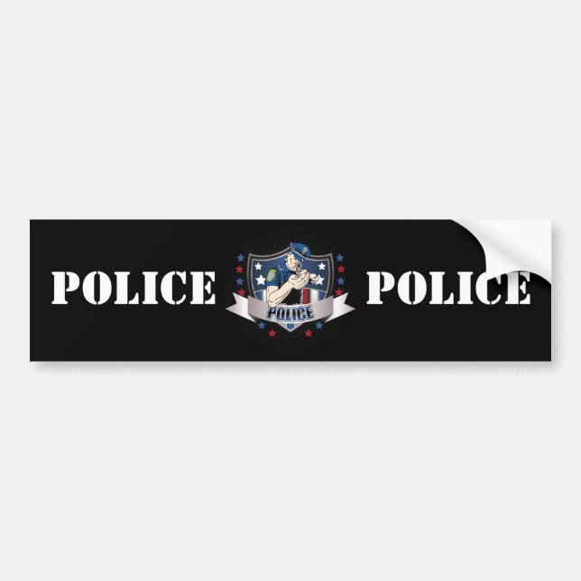 Police Crest Bumper Sticker (Front)