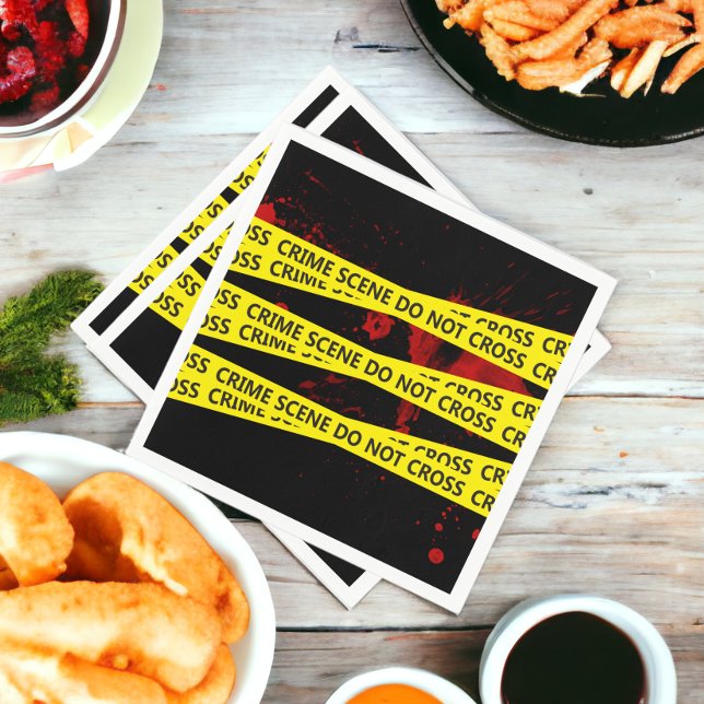 Police Crime Scene Tape  Napkin (Police Crime Scene Tape Napkins from Ricaso. With blood splattered detail. )