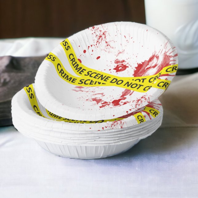 Police Crime Scene Tape  Paper Plate (Police Crime Scene Tape Paper Bowls from Ricaso. Ideal for murder mystery party / birthdays)