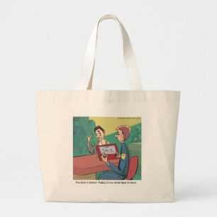 Police Crime Sketch Artist Funny Large Tote Bag