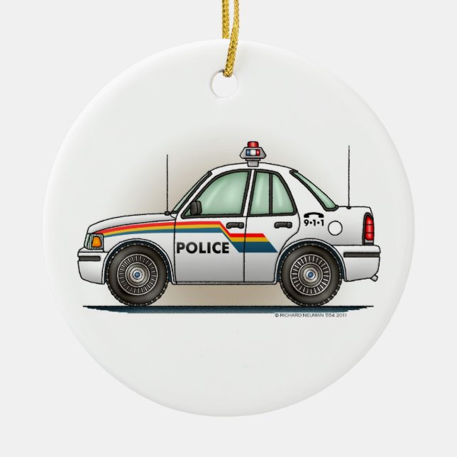 Police Cruiser Car Cop Car Ornament (Front)