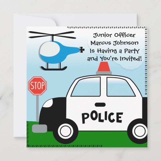 Police Customised Birthday Invitation (Front)