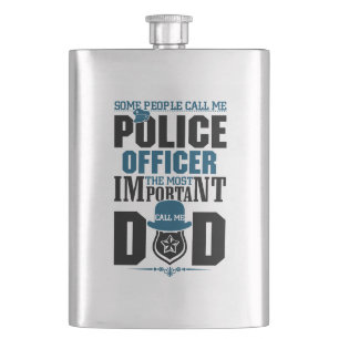 Police Dad Law Enforcement Father's Day Hip Flask