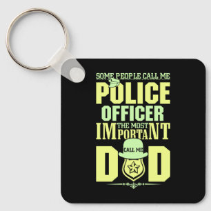 Police Dad   Law Enforcement   Father's Day Key Ring