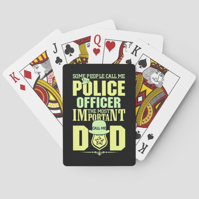 Police Dad | Law Enforcement | Father's Day Playing Cards (Back)