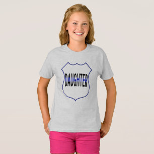 Police Daughter Shield Thin Blue Line Girls' T-Shirt