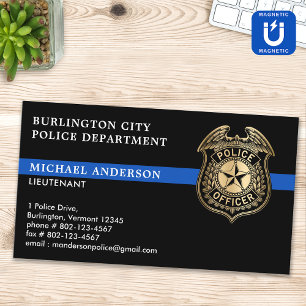 Police Department Custom Emblem Law Enforcement  Magnetic Business Card