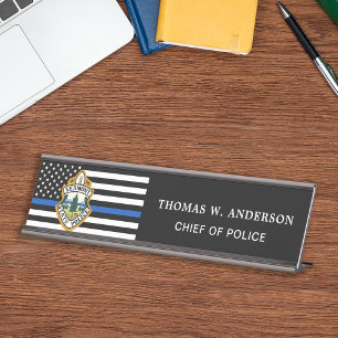 Police Department Custom Logo Law Enforcement Desk Name Plate