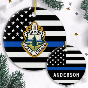 Police Department Custom Logo Name Law Enforcement Ceramic Tree Decoration