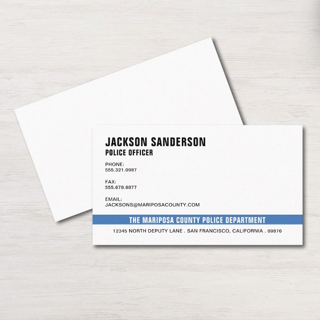 Police Department Law Enforcement Officer Business Card (Police Department Law Enforcement Officer Business Card)