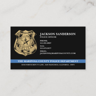 Police Department Law Enforcement Officer Logo Business Card