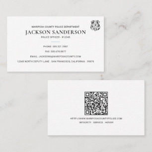 Police Department Law Enforcement QR Code Logo Business Card