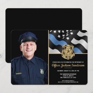 Police Department Law Enforcement Retirement Photo Invitation
