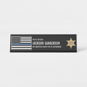 Police Department Law Enforcement Sheriff Badge Desk Name Plate