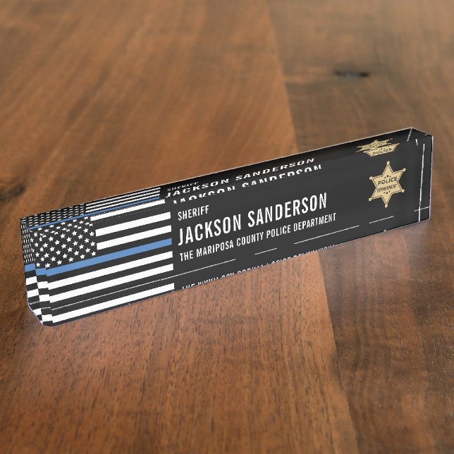 Police Department Law Enforcement Sheriff Badge Nameplate (Side)