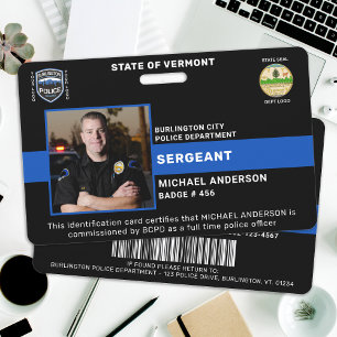 Police Department Personalised Photo Officer ID Badge