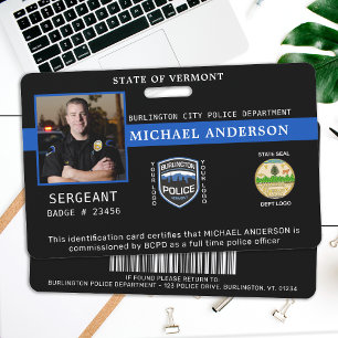 Police Department Photo Professional Officer ID Badge