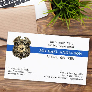 Police Deptartment Custom Law Enforcement Badge Business Card