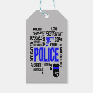 Police Descriptive Words Gift/Favor Tags
