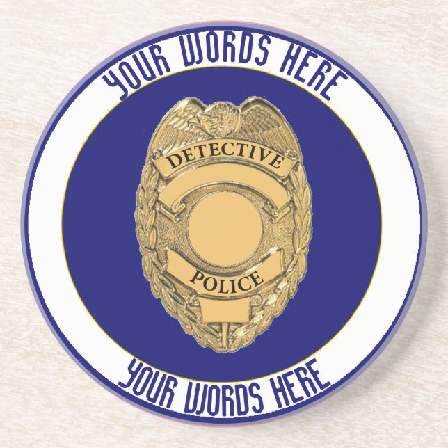 Police Detective Badge Custom Coaster (Front)