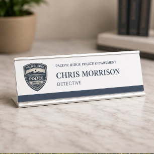 Police Detective Logo  Desk Name Plate