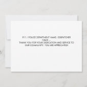 Police Dispatcher 911 Thin Gold Line Heart Thank You Card (Back)